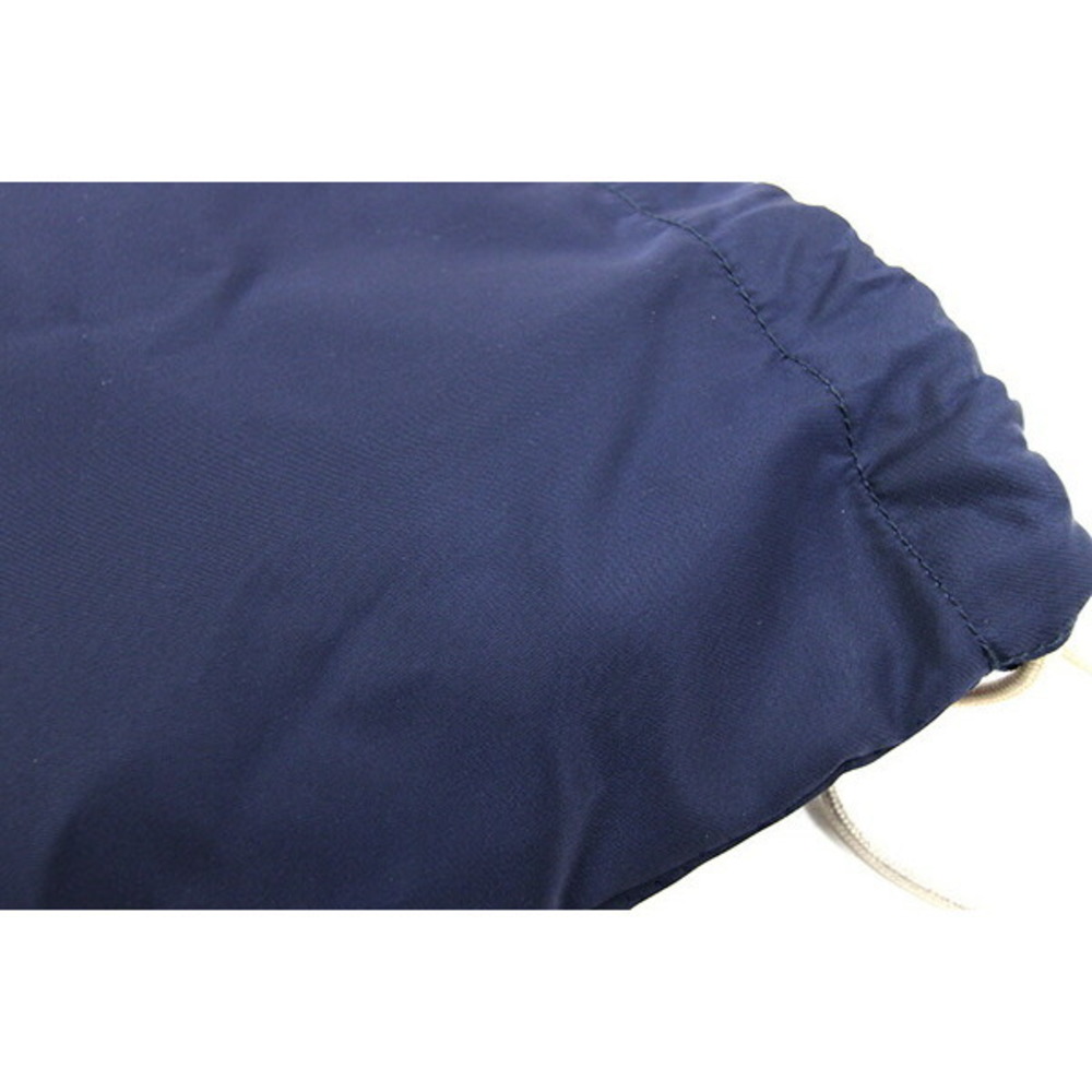Prada Blue Knapsack Drawstring Backpack Nylon Lea… - image 5